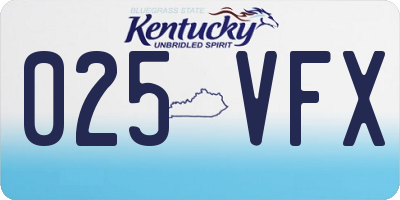 KY license plate 025VFX