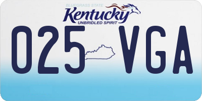 KY license plate 025VGA