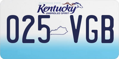 KY license plate 025VGB