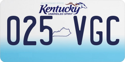 KY license plate 025VGC