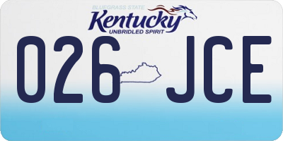 KY license plate 026JCE