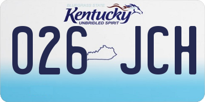 KY license plate 026JCH