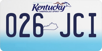 KY license plate 026JCI