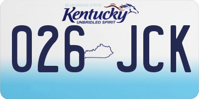 KY license plate 026JCK