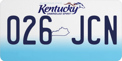 KY license plate 026JCN