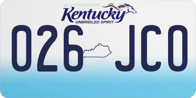 KY license plate 026JCO