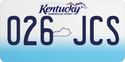 KY license plate 026JCS