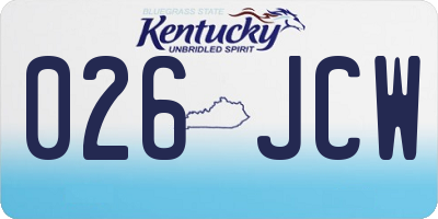 KY license plate 026JCW