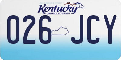 KY license plate 026JCY