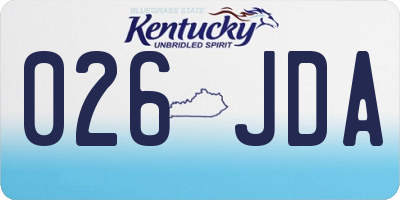 KY license plate 026JDA