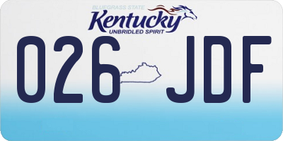 KY license plate 026JDF