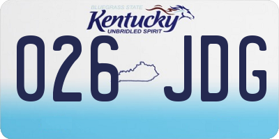 KY license plate 026JDG