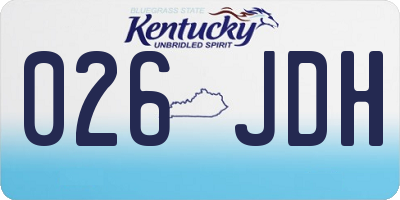 KY license plate 026JDH