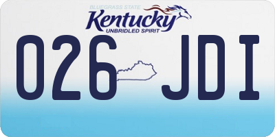 KY license plate 026JDI