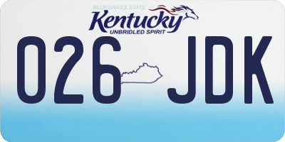 KY license plate 026JDK