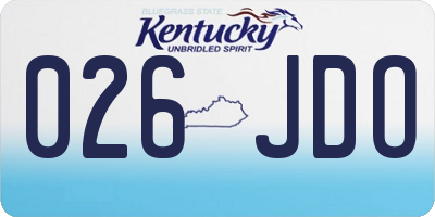 KY license plate 026JDO