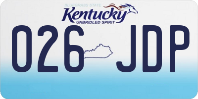 KY license plate 026JDP