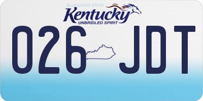KY license plate 026JDT