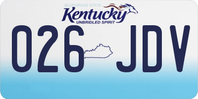 KY license plate 026JDV