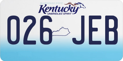 KY license plate 026JEB