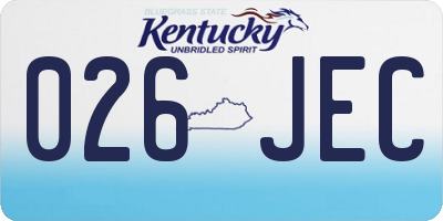 KY license plate 026JEC
