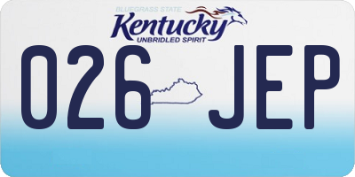 KY license plate 026JEP