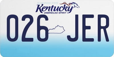 KY license plate 026JER