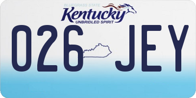 KY license plate 026JEY