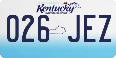 KY license plate 026JEZ