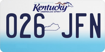 KY license plate 026JFN