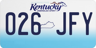 KY license plate 026JFY