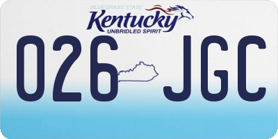 KY license plate 026JGC
