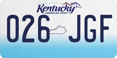 KY license plate 026JGF