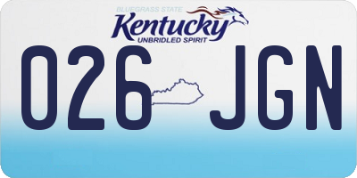 KY license plate 026JGN