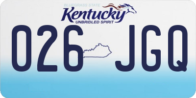 KY license plate 026JGQ