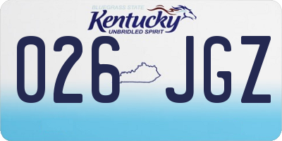 KY license plate 026JGZ