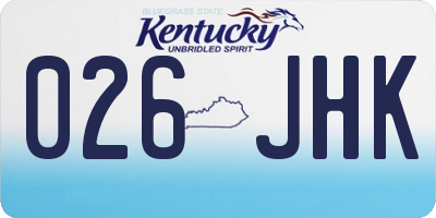 KY license plate 026JHK