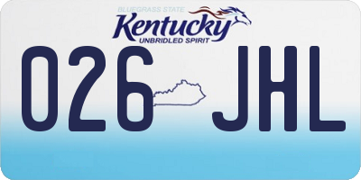 KY license plate 026JHL