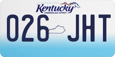 KY license plate 026JHT