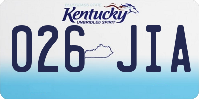 KY license plate 026JIA
