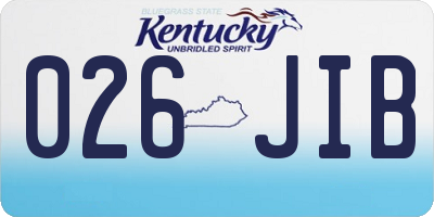 KY license plate 026JIB