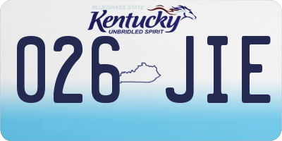 KY license plate 026JIE