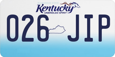 KY license plate 026JIP