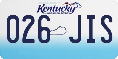 KY license plate 026JIS