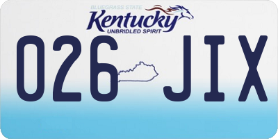 KY license plate 026JIX