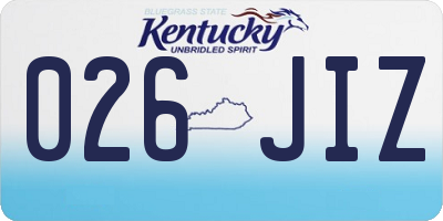 KY license plate 026JIZ