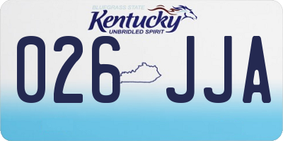 KY license plate 026JJA