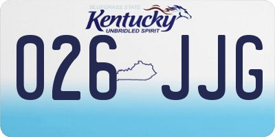 KY license plate 026JJG