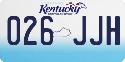 KY license plate 026JJH