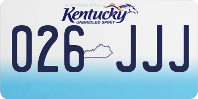 KY license plate 026JJJ